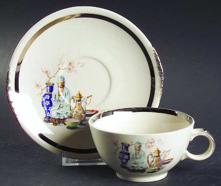 Far East Footed Cup & Saucer Set