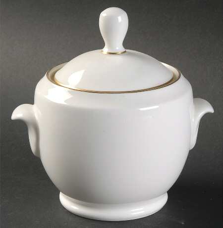 Royale White Sugar Bowl & Lid