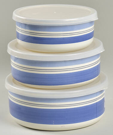 Rio 3 Pc Metal Bowl W/Plastclid (5 3/4",6 5/8",7 1/4")