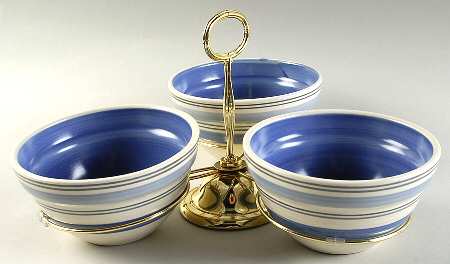 Rio 7" x 12" 3-Part Relish & Metal Stand (CERC) HC