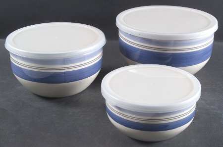 Rio 3 Pc Metal Bowl & Plastic Lid (5 3/4", 7", 7 3/4")