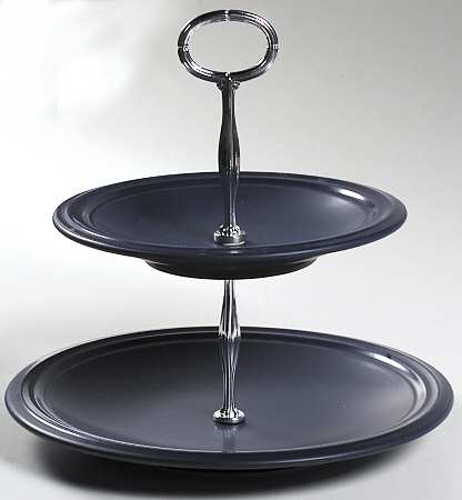 Terrace Blueberry 6 5/8"-10"  2 Tiered Serving Tray (Dp, Sp) HC