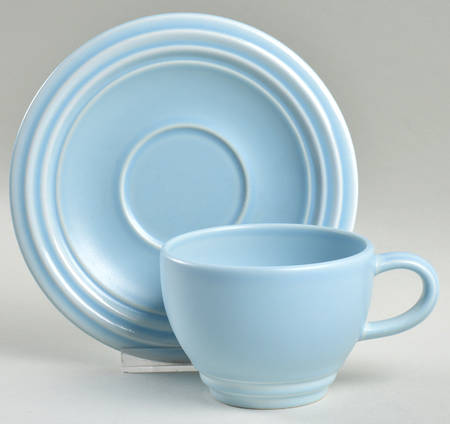 Terrace Azure Flat Cup & Saucer Set