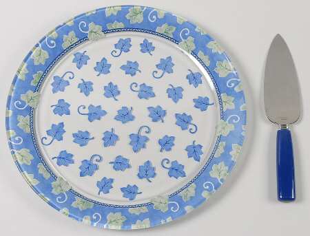 Blue Isle Glassware Cake Plate and Server