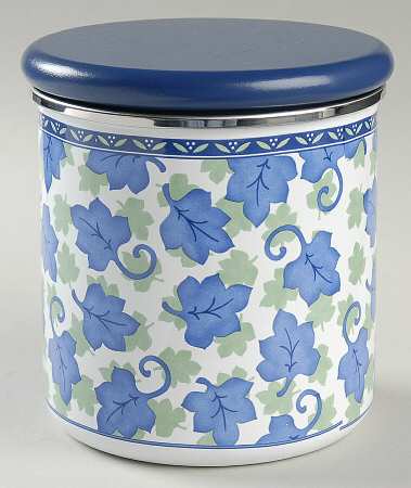 Blue Isle Small Metal Canister & Wood Lid