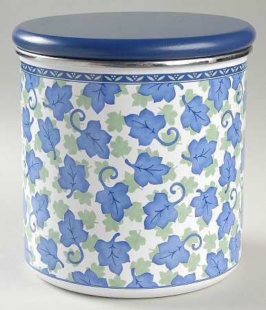 Blue Isle Large Metal Canister & Wood Lid