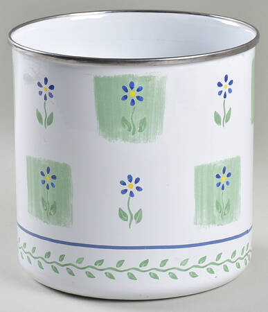 Cloverhill Floral Large Metal Canister No Wood Lid