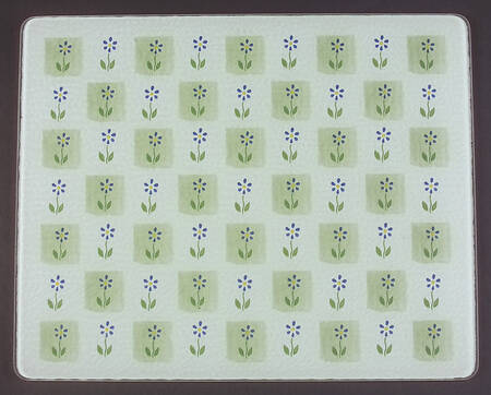 Cloverhill Floral Rectangular Glassware Cutting Board