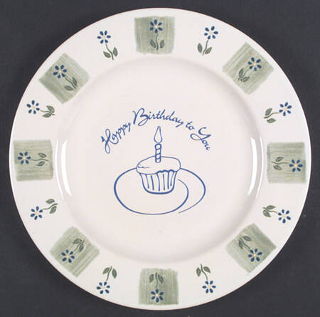 Cloverhill Floral Happy Birthday Cake Plate