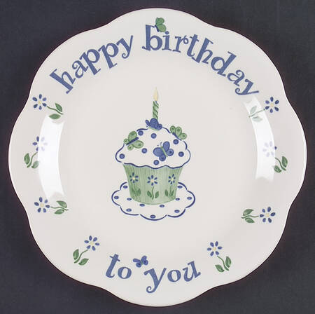 Cloverhill Floral Happy Birthday Plate