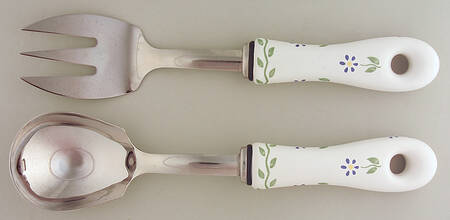 Cloverhill Floral (2 Piece) Salad Set with Stainless Bowl