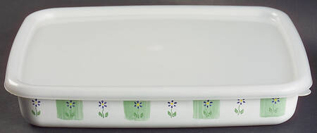 Cloverhill Floral 10" Rectangular Metal Baker W/Plastic Lid