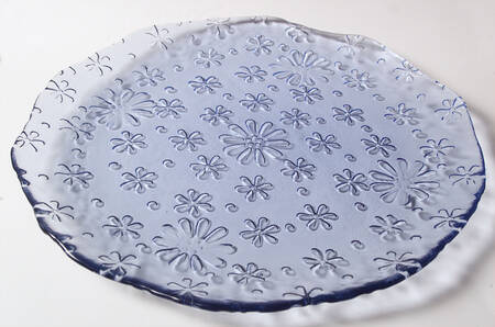 Cloverhill Floral 13" Round Glassware Platter