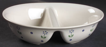 Cloverhill Floral 10" Oval Divided Vegetable Bowl