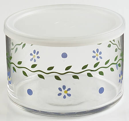 Cloverhill Floral Small Glassware Storage Jar & Lid