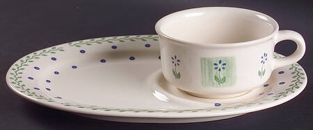 Cloverhill Floral Snack Tray & Soup Mug Set