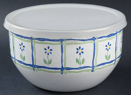 Cloverhill Floral 7" Metal Bowl & Plastic Lid