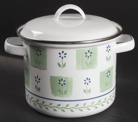 Cloverhill Floral 2.5 Qt Metal Stockpot & LId