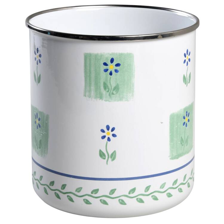 Cloverhill Floral Medium Metal Canister No Wood Lid