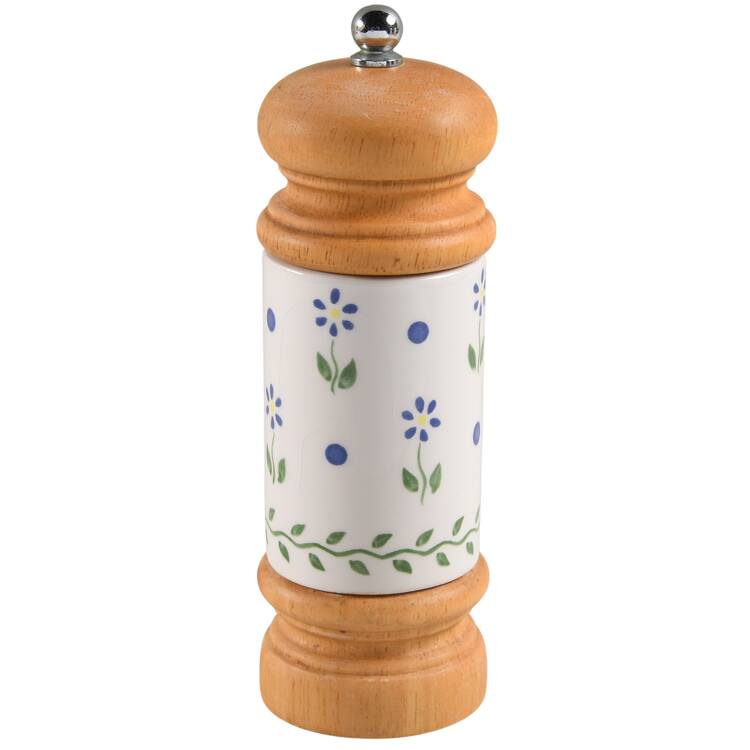 Cloverhill Floral Wood Accent Pepper Mill