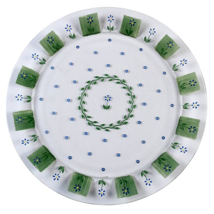Cloverhill Floral Round Glassware Cake Plate by Pfaltzgraff