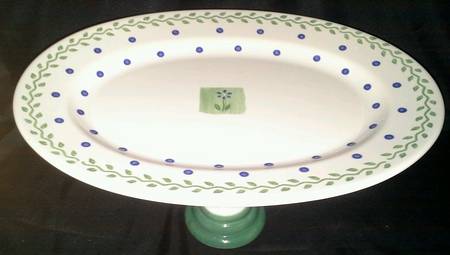 Cloverhill Floral Footed Cake Plate