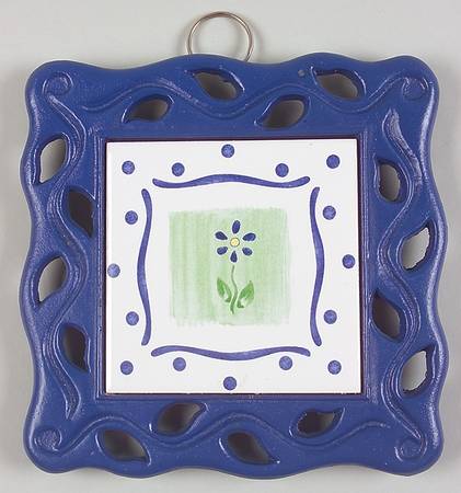 Cloverhill Floral Metal Frame Square Trivet