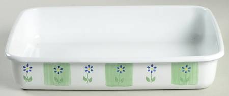 Cloverhill Floral 11" Metal Rectangular Baker