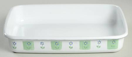Cloverhill Floral 10" Metal Rectangular Baker