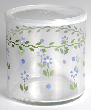 Cloverhill Floral Medium Glassware Storage Jar & Lid