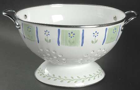 Cloverhill Floral Metal Colander