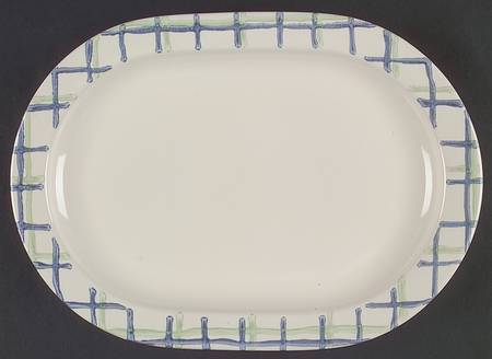 Cloverhill Plaid 14" Oval Serving Platter
