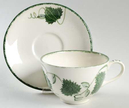 Green Leaf Breakfast Cup & Saucer Set