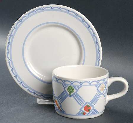 Country Market Flat Cup & Saucer Set