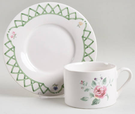 Garden Trellis Flat Cup & Saucer Set