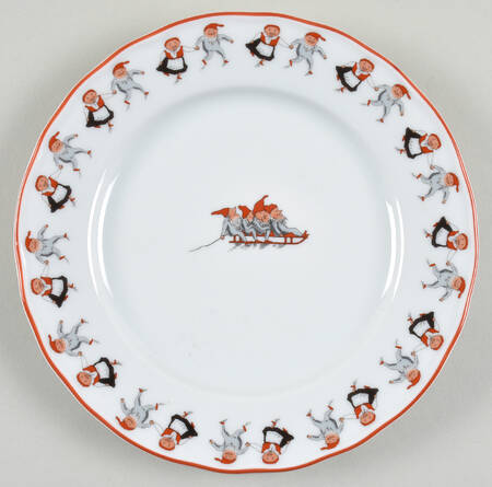 Nisse (Red Trim) Salad Plate