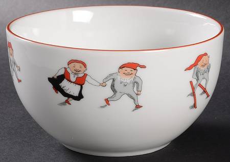 Nisse (Red Trim) 5" Round Serving Bowl