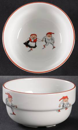 Nisse (Red Trim) 4" Round Serving Bowl