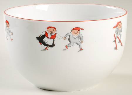 Nisse (Red Trim) 6" Round Serving Bowl