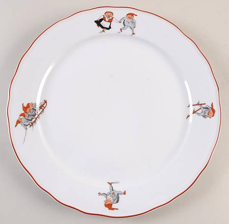 Nisse (Red Trim) 11" Chop Plate (Round Platter)