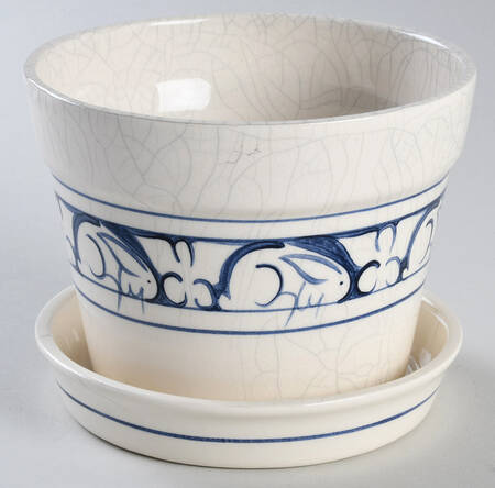 Dedham Rabbit 3" Flower Pot & Underplate