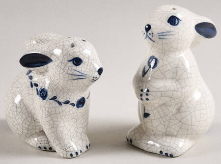 Dedham Rabbit Figural Salt and Pepper