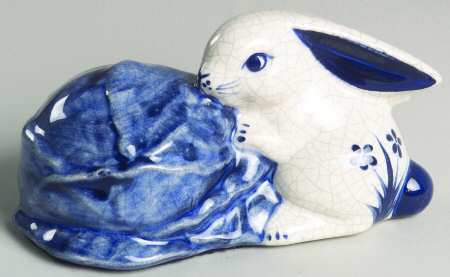 Dedham Rabbit Rabbit with Cabbage Figurine by Potting Shed