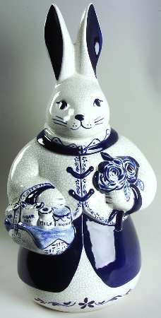 Dedham Rabbit Figural Cookie Jar & Lid