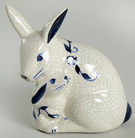 Dedham Rabbit Mama & Baby Rabbit Figurine