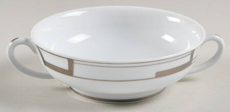 Art Deco Flat Cream Soup Bowl