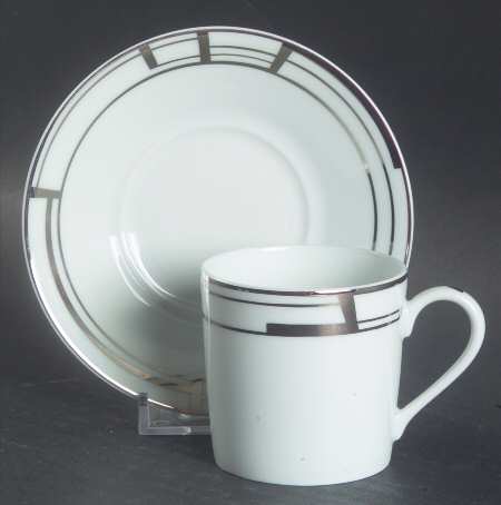 Art Deco Flat Demitasse Cup & Saucer Set
