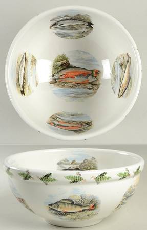 Compleat Angler Fern 9" Salad Serving Bowl