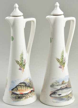 Compleat Angler Fern Vinegar and Oil Set with Stoppers