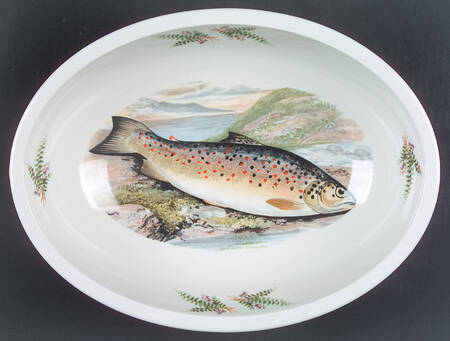 Compleat Angler Fern 12" Sovereign Deep Oval Bowl